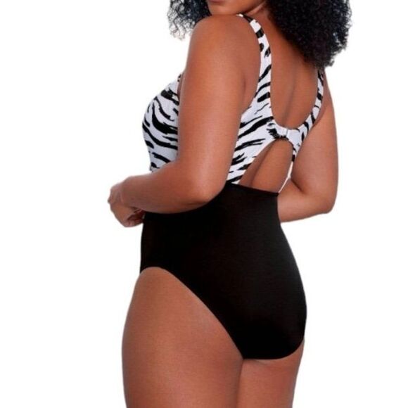 Beach Betty Slimming Control Tie-Front Cut Out One Piece Swimsuit Size S New - Picture 3 of 6